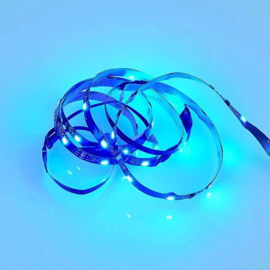 Striscia led usb 2,5w rgb con telecomando controllo del suono 1,2m per tv monitor nera