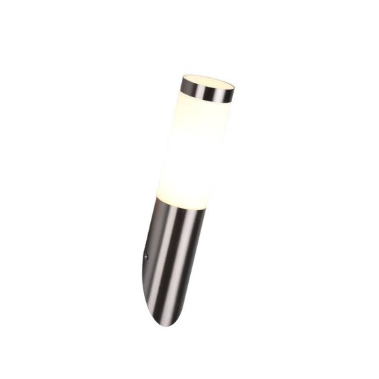Applique da esterno ip44 moderna cilindrica nichel opaco con diffusore opale