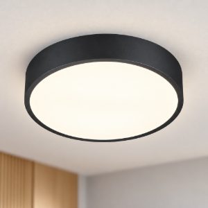 Plafoniera led 28w 2300k 3000k 4000k dimmerabile moderna rotonda nera