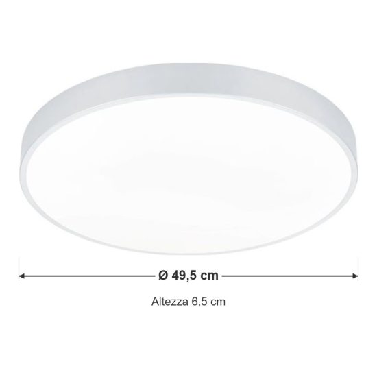 Plafoniera led 52,5w 2300k 3000k 4000k dimmerabile per soggiorno moderna rotonda bianca