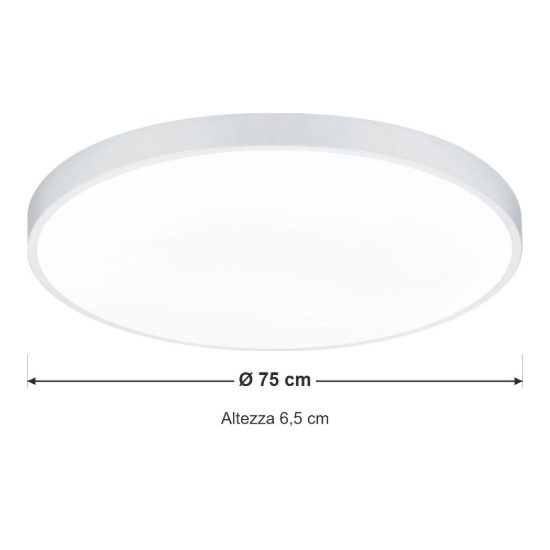 Plafoniera led 102w 2300k 3000k 4000k dimmerabile per soggiorno moderna rotonda bianca