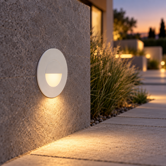 Segnapasso da esterno led 3w 3000k ip65 bianco sabbiato