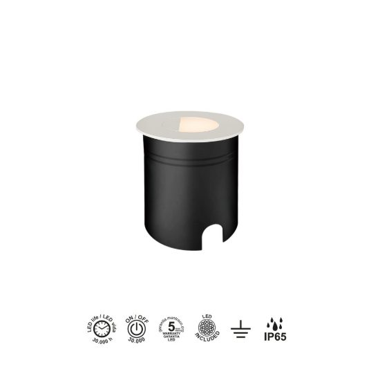 Segnapasso da esterno led 3w 3000k ip65 bianco sabbiato