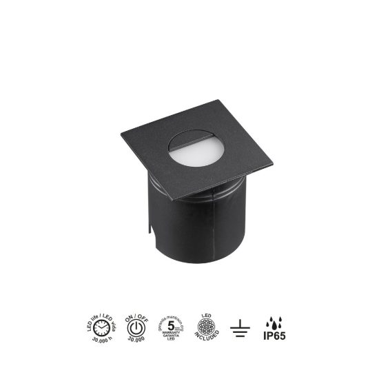 Segnapasso nero da esterno sabbiato led 3w 3000k ip65