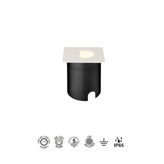 Segnapasso da esterno bianco opaco ip65 led 3w 3000k