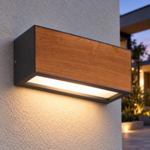 Applique per esterno ip54 25cm moderna effetto legno