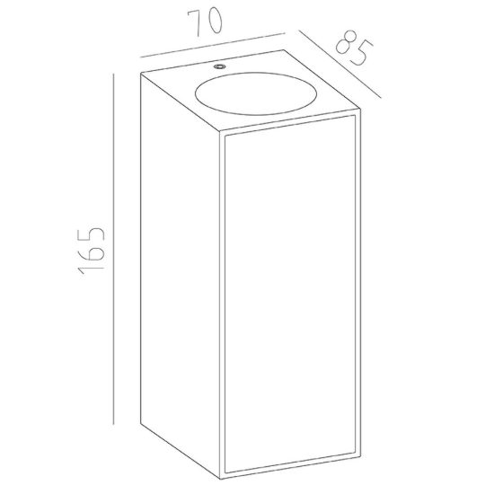Applique lampada da parete per esterno ip65 7cm grigio scuro