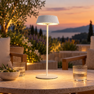 Lampada da tavolino per esterno led 3000k ip54 ricaricabile bianca