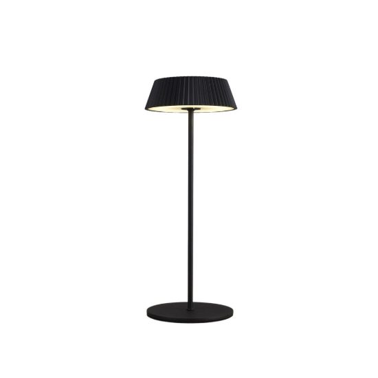 Lampada da tavolino esterno nera led 2w 3000k ip54 ricaricabile dimmerabile