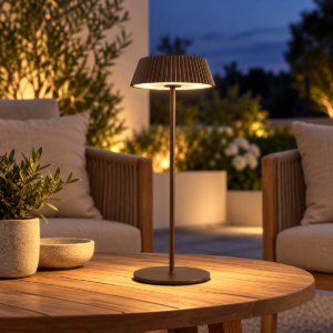 Lampada da tavolino da esterno portatile led 3000k ip54 ricaricabile dimmerabile corten