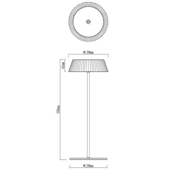 Lampada da tavolino da esterno portatile led 3000k ip54 ricaricabile dimmerabile corten