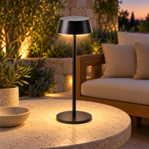 Lampada da tavolino per esterno nera led 2w 3000k ip54 dimmerabile ricaricabile