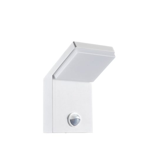 Applique da esterno led 7w 3000k ip65 10cm con sensore di movimento bianca