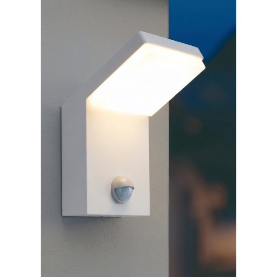 Applique da esterno led 7w 3000k ip65 10cm con sensore di movimento bianca