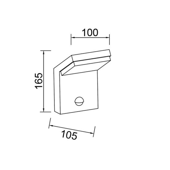 Applique da esterno led 7w 3000k ip65 10cm con sensore di movimento bianca