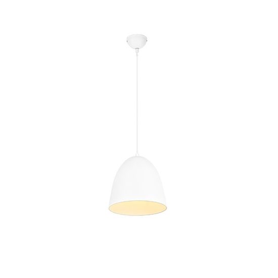 Lampadario a sospensione piccolo per cucina moderno a cupola bianco