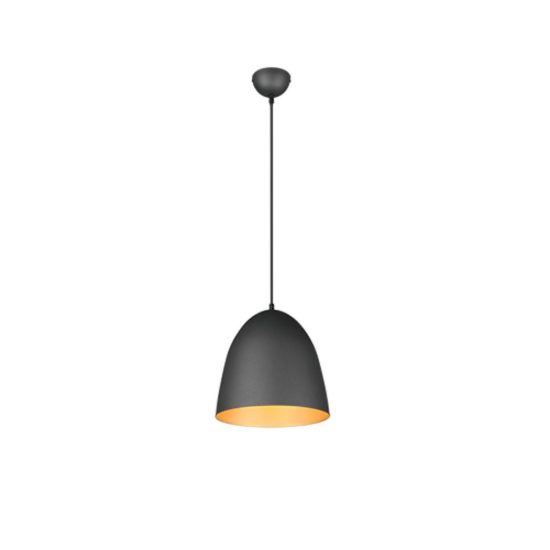 Lampadario a sospensione piccolo per cucina moderno a cupola nero oro