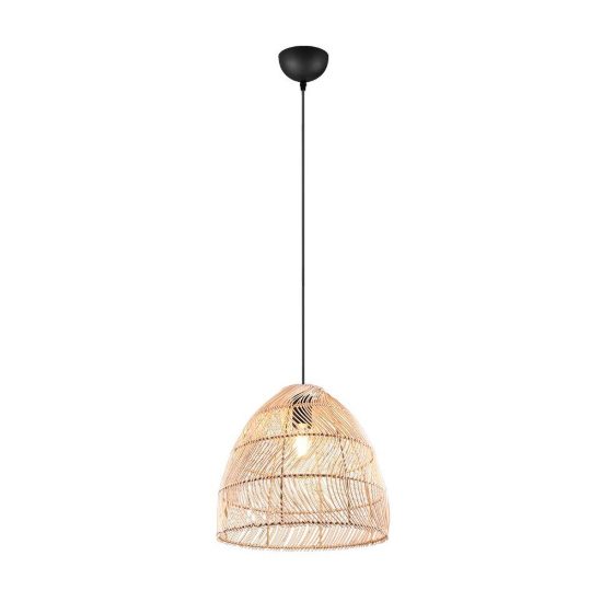 Lampadario a sospensione per soggiorno moderno in rattan intrecciato naturale