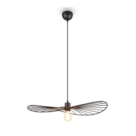 Lampadario a sospensione per sala da pranzo moderno in metallo nero opaco