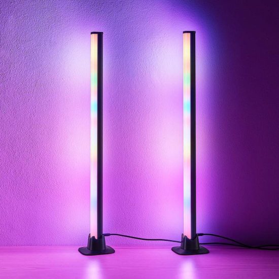 Set di 2 lampade da tavolo gaming led 10w rgb con telecomando controllo del suono nere