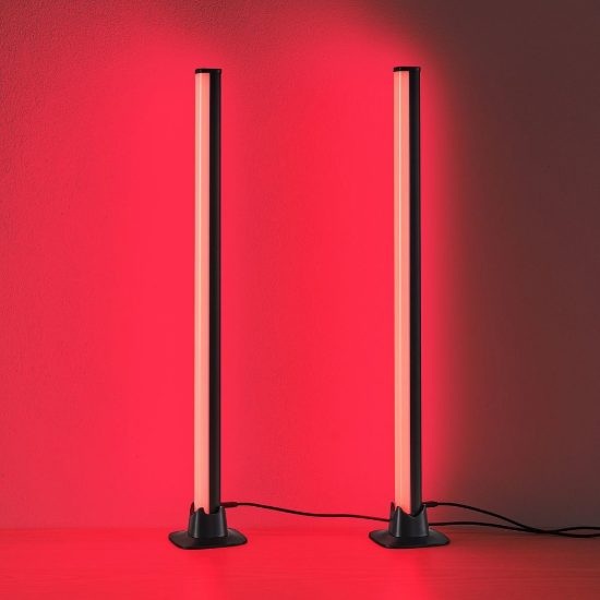 Set di 2 lampade da tavolo gaming led 10w rgb con telecomando controllo del suono nere