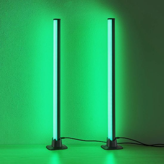 Set di 2 lampade da tavolo gaming led 10w rgb con telecomando controllo del suono nere
