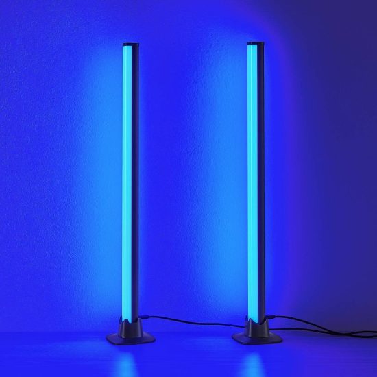 Set di 2 lampade da tavolo gaming led 10w rgb con telecomando controllo del suono nere
