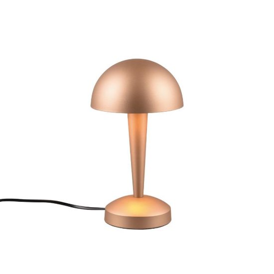 Abat-jour touch per comodino moderno caffe oro con paralume in metallo