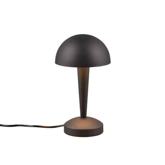 Abat-jour touch per comodino moderno nero oro con paralume in metallo