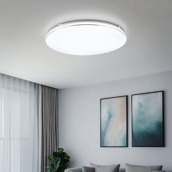 Plafoniera led 46w 4000k per soggiorno moderna rotonda bianca