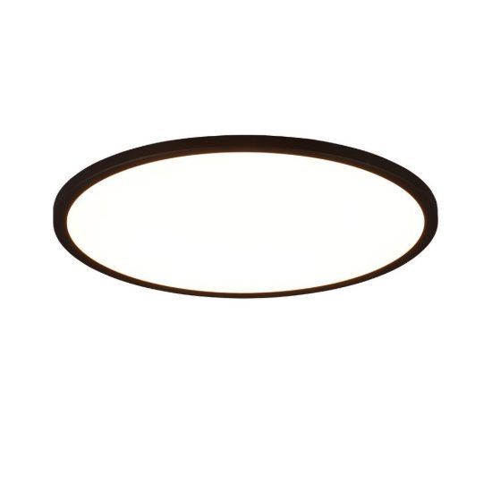 Plafoniera led 30w cct 3000k 6500k rgb con telecomando moderna rotonda nera a luce indiretta