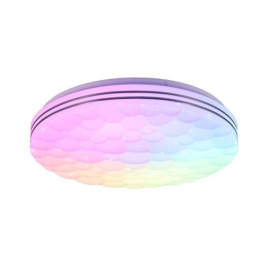 Plafoniera led 22w cct 2700k 6000k rgb con telecomando bianca effetto cielo stellato