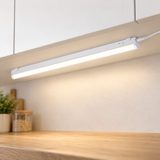 Lampada sottopensile led 12w 3000k per cucina moderna bianca con interruttore