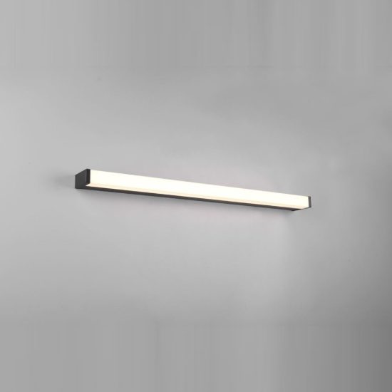 Applique per specchio da bagno led 12w 3000k ip44 moderna lineare nera