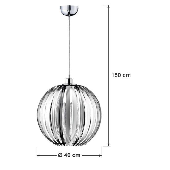 Lampadario a sospensione per cameretta moderno sferico in acrilico cromato