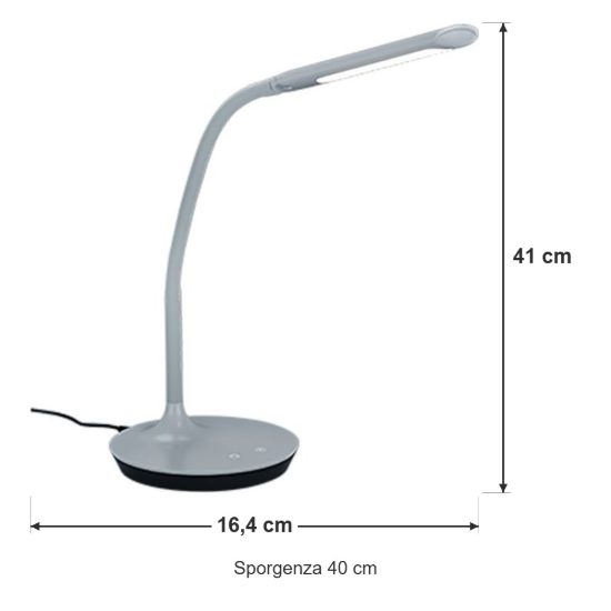 Lampada da scrivania led 5w 3000k 4000k 5000k touch dimmerabile flessibile per ufficio grigia