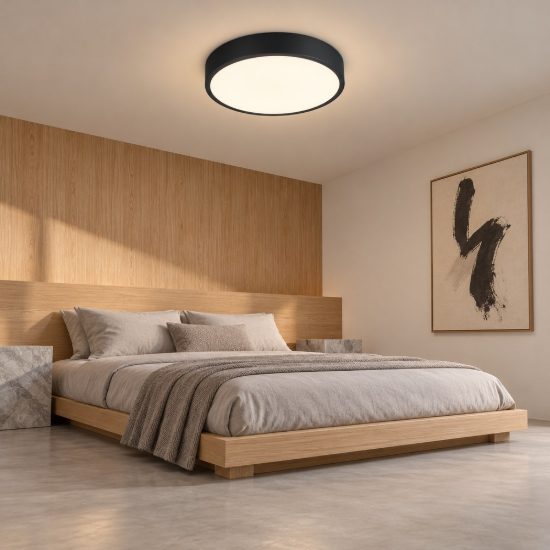 Plafoniera led 52,5w 2300k 3000k 4000k dimmerabile per soggiorno moderna rotonda nera