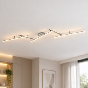 Plafoniera led 22w cct 2700k 6500k rgb con telecomando a bacchette orientabili nichel opaco