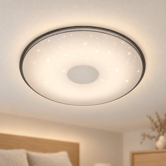 Plafoniera led 21,5w cct 3000k 5500k con telecomando per soggiorno moderna rotonda bianca