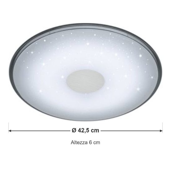 Plafoniera led 21,5w cct 3000k 5500k con telecomando per soggiorno moderna rotonda bianca