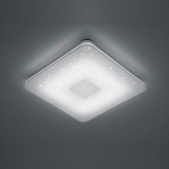 Plafoniera led 21,5w cct 3000k 5500k con telecomando per soggiorno moderna quadrata bianca