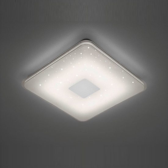 Plafoniera led 21,5w cct 3000k 5500k con telecomando per soggiorno moderna quadrata bianca