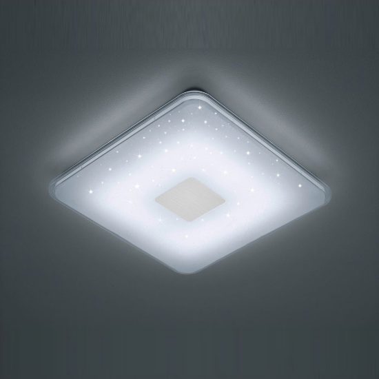Plafoniera led 21,5w cct 3000k 5500k con telecomando per soggiorno moderna quadrata bianca