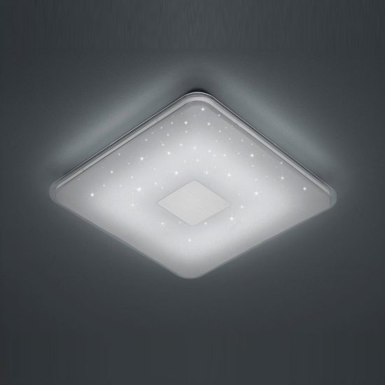Plafoniera led 21,5w cct 3000k 5500k con telecomando per soggiorno moderna quadrata bianca