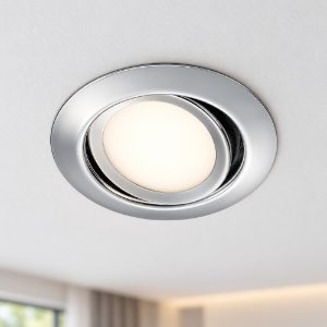 Faretto da incasso per cartongesso per soggiorno orientabile led 5w 3000k rotondo cromo