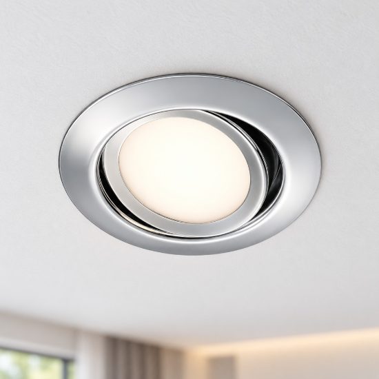 Faretto da incasso per cartongesso per soggiorno orientabile led 5w 3000k rotondo cromo