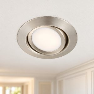 Faretto da incasso per cartongesso per salotto orientabile led 5w 3000k rotondo nichel opaco