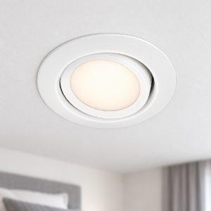 Faretto da incasso per cartongesso per salotto orientabile led 5w 3000k rotondo bianco opaco