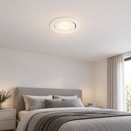 Faretto da incasso per cartongesso per salotto orientabile led 5w 3000k rotondo bianco opaco