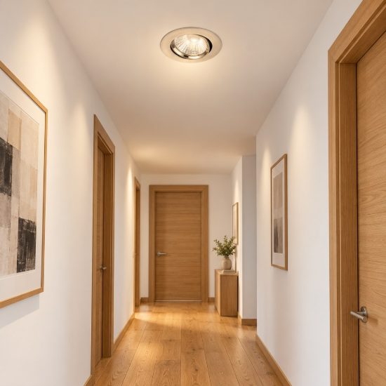 Faretto da incasso per salotto orientabile led 5,5w 3000k dimmerabile ip23 rotondo nichel opaco